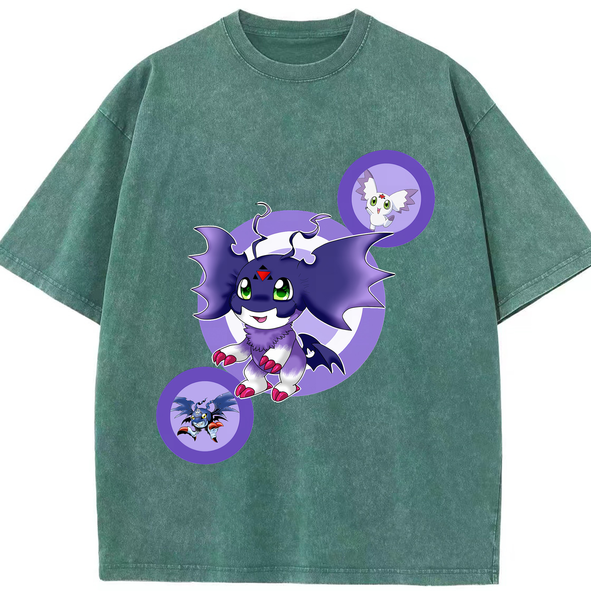 （画像用） Digimon デジタルモンスター/デジモン 綿100% ヴィンテージ風 半袖Tシャツ（フロントプリント）